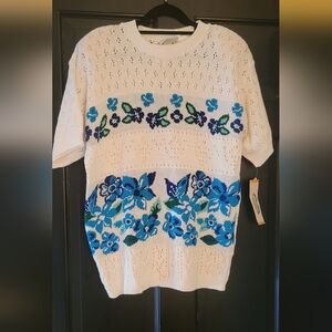 The Villager 80s Vintage Grannycore Floral Sweater
